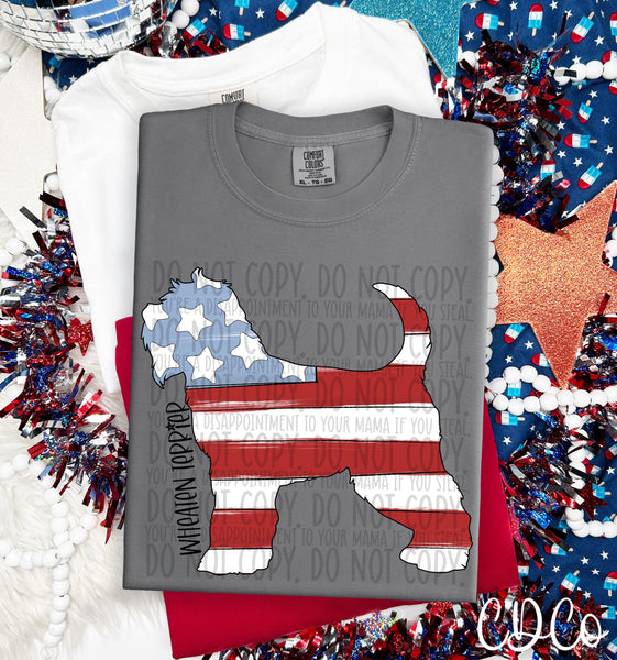 Patriotic Dog Black Text 6 of 7 DTF