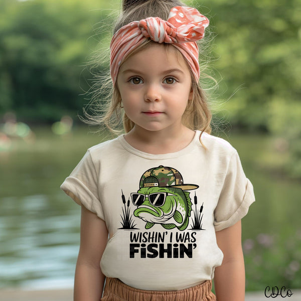 Wishin' I Was Fishin' Camo Hat Fish 10065 DTF