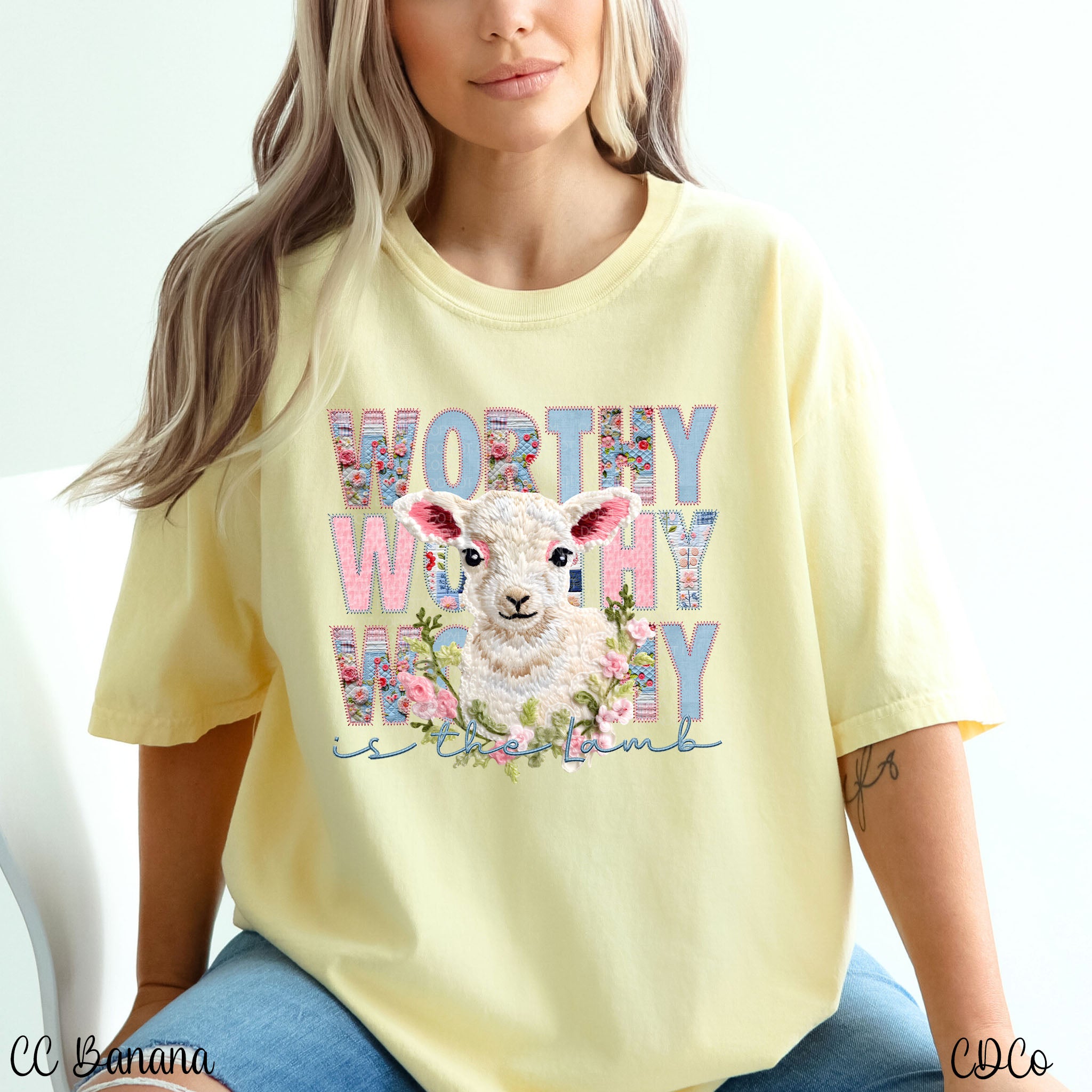 Worthy is the Lamb Faux Stitch Fur DTF