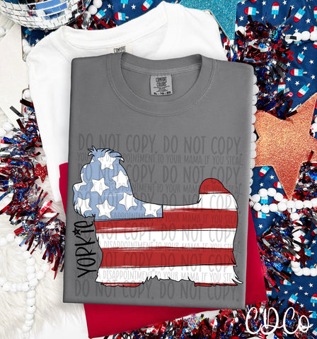 Patriotic Dog Black Text 7 of 7 DTF