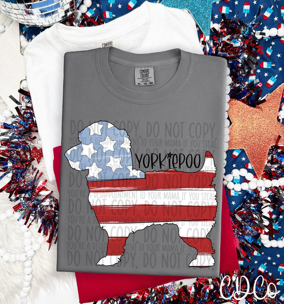 Patriotic Dog Black Text 7 of 7 DTF