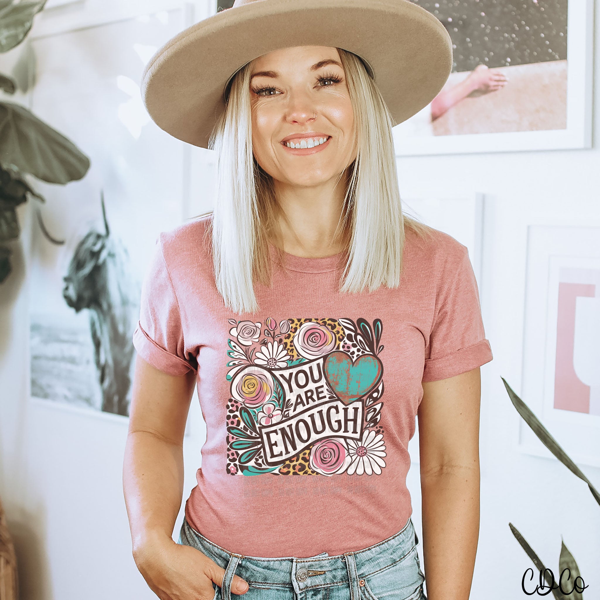 You Are Enough Floral 5372 DTF