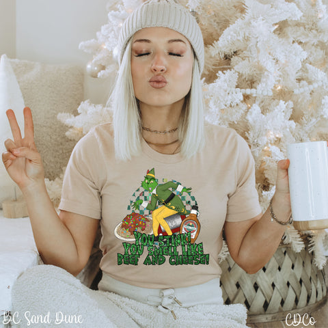 You Stink!  Beef and Cheese Faux Glitter DTF