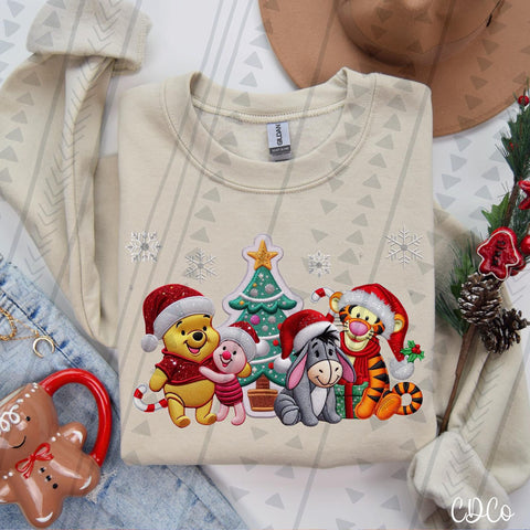 Bear WTP Christmas Faux Embroidery DTF