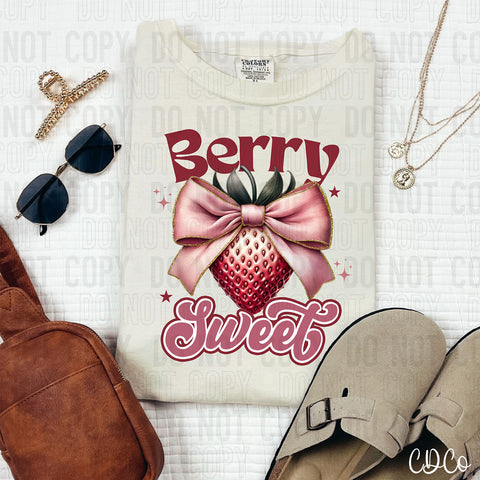 Berry Sweet Strawberry Pink Bow 3527 DTF