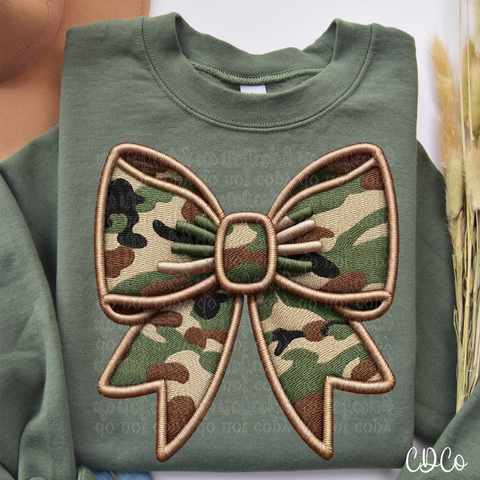 Camo Coquette Bow DTF
