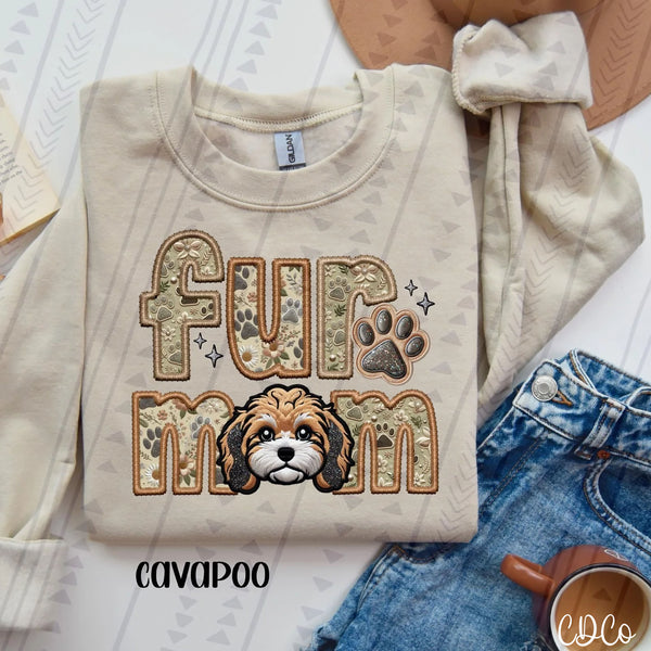 Fur Mom Faux Dog Embroidery DTF (2 of 6)