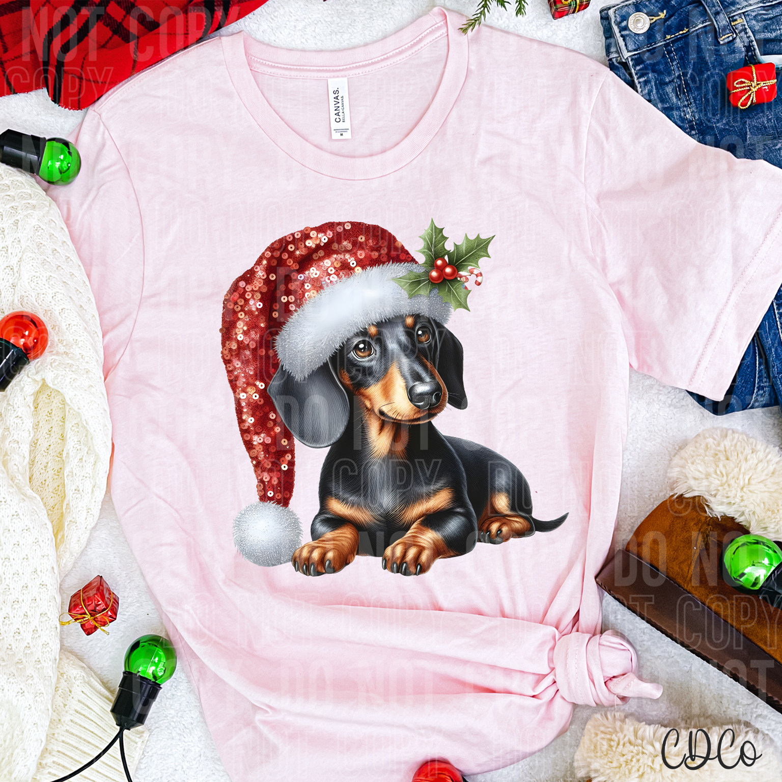 Christmas Dachshund DTF