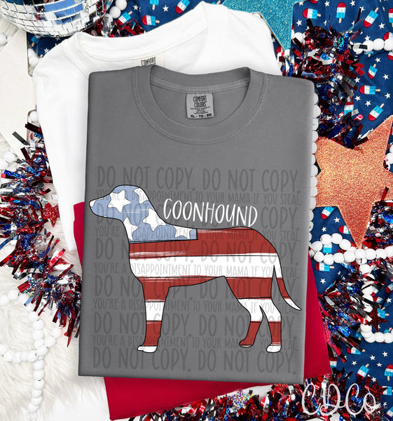 Patriotic Dog White Text 3 of 7 DTF