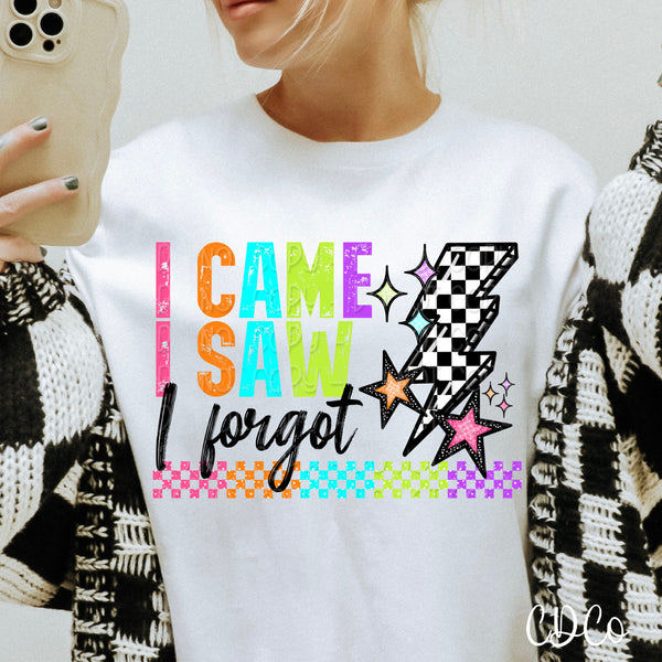 I Came I Saw I Forgot DTF