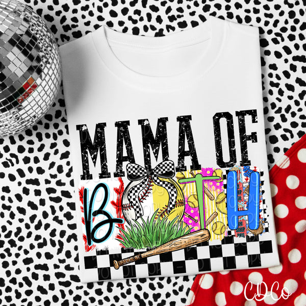 Mama Of Both Baseball Softball DTF - Chase Design Co.