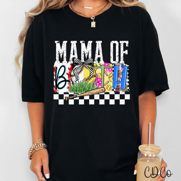 Mama Of Both Baseball Softball DTF - Chase Design Co.
