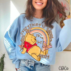 Everything Is Going To Be Okay Rainbow Bear 2842 DTF