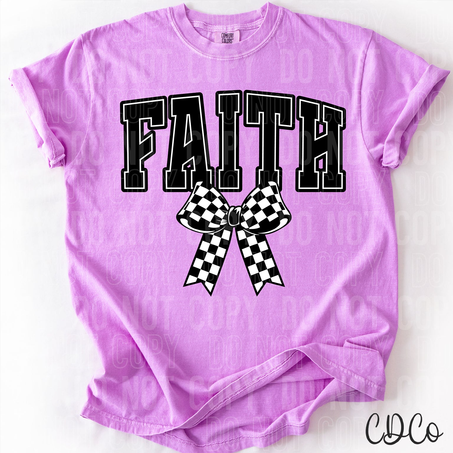 Faith Checkered Bow 3714 DTF