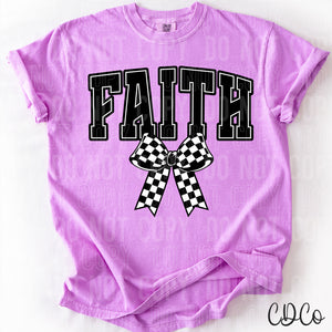 Faith Checkered Bow 3714 DTF