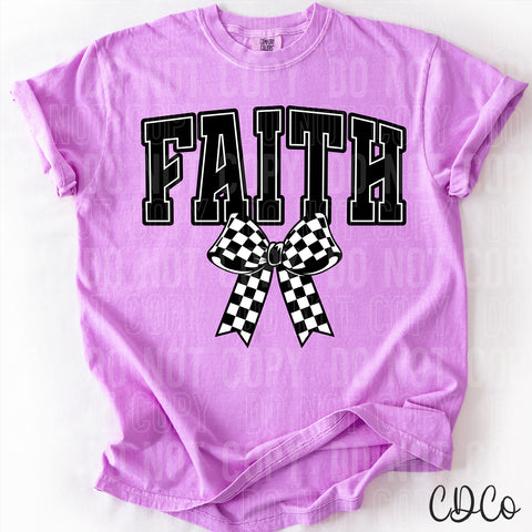 Faith Checkered Bow 3714 DTF