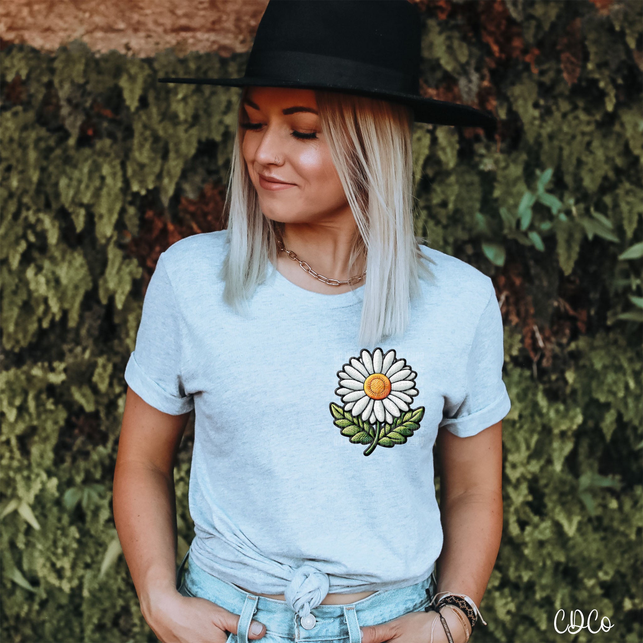 Faux Embroidery Daisy Single DTF