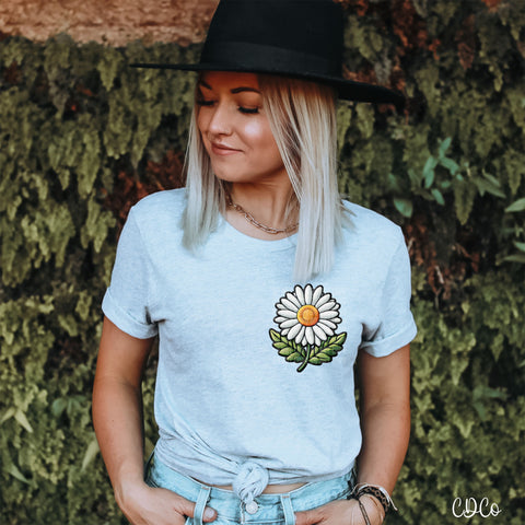 Faux Embroidery Daisy Single DTF