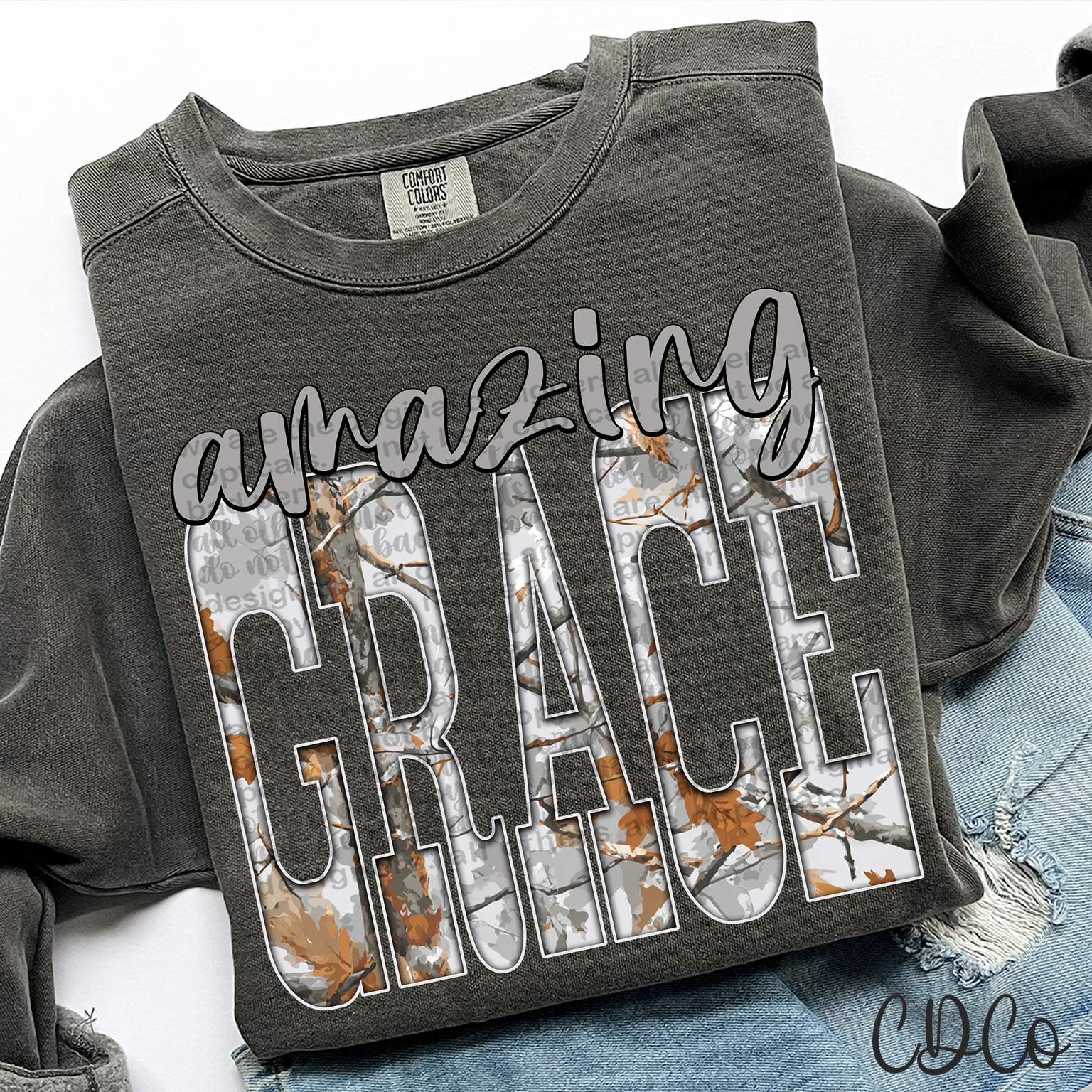 Amazing Grace Gray Camo 6736 DTF
