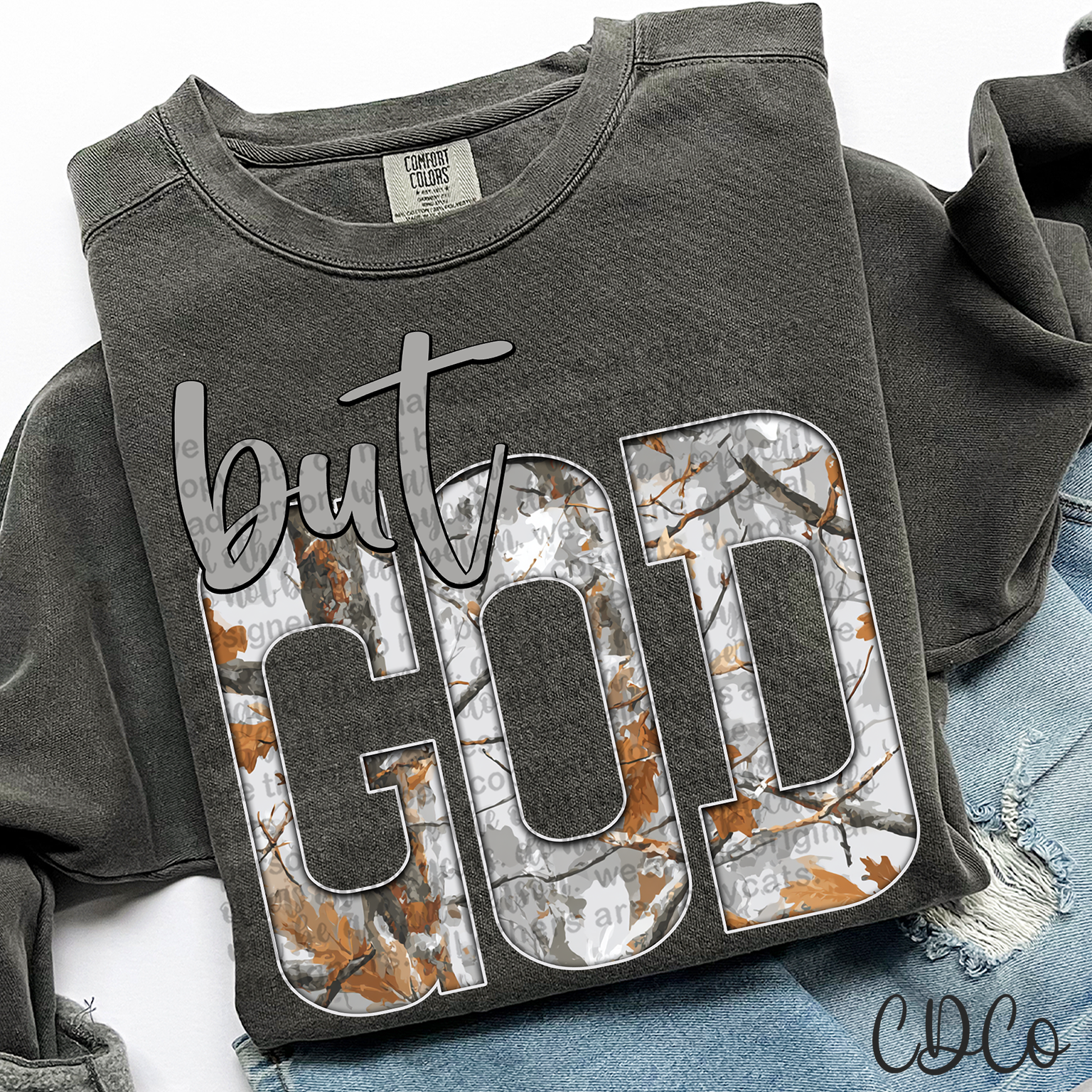 But God Gray Camo 6737 DTF