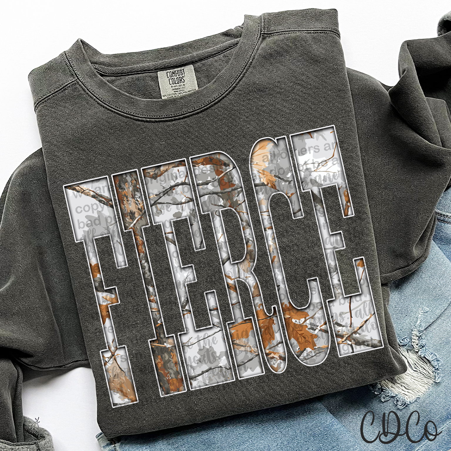 Fierce Gray Camo 6741 DTF