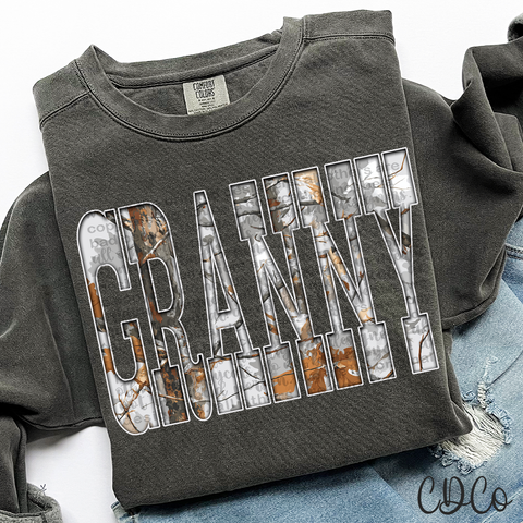 Granny Gray Camo 6744 DTF
