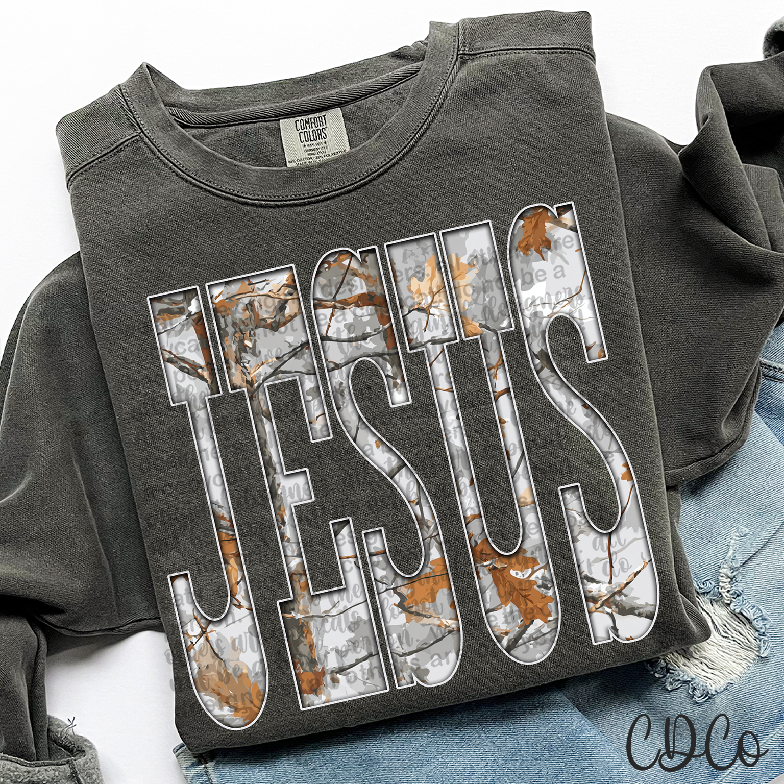 Jesus Gray Camo 6746 DTF