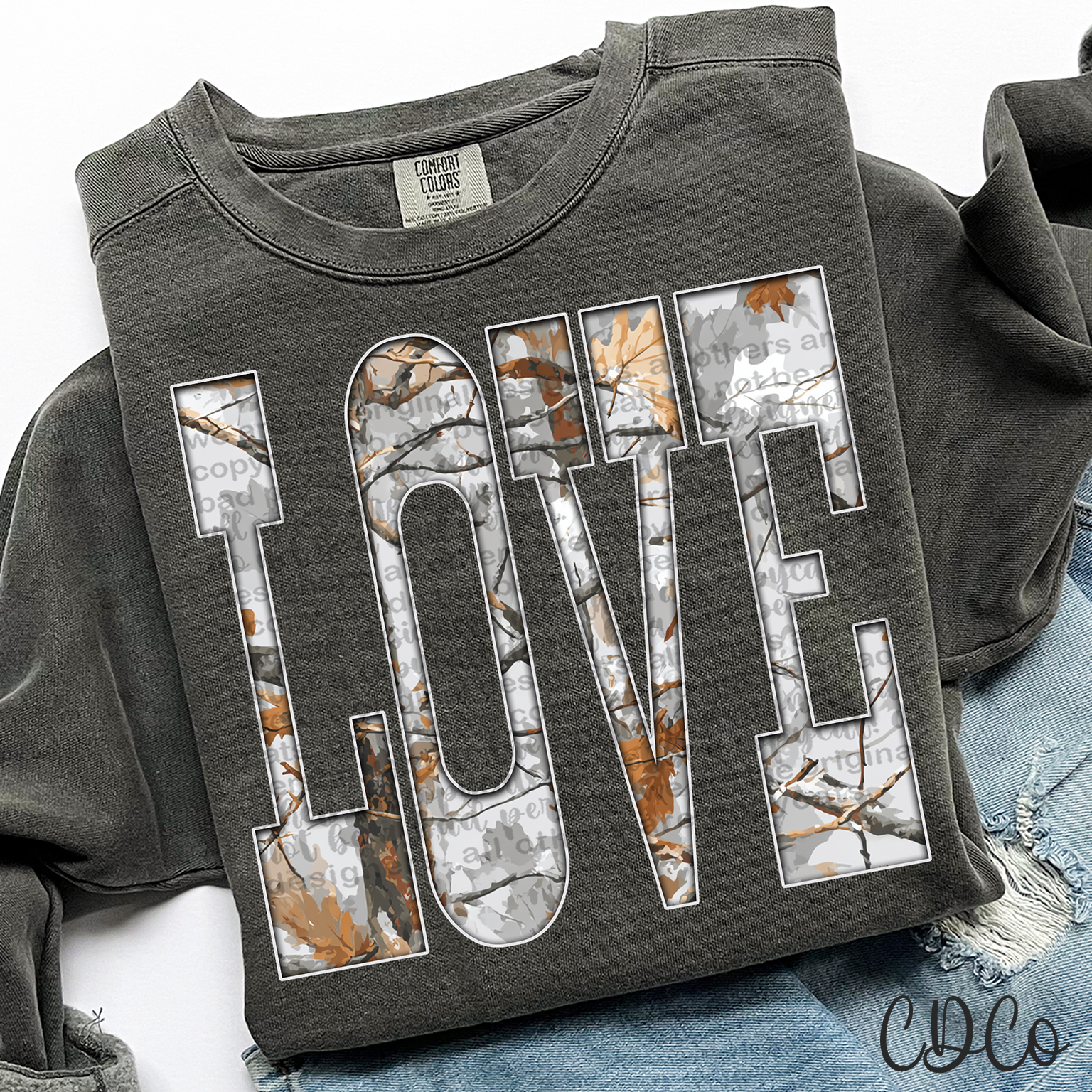 Love Gray Camo 6773 DTF
