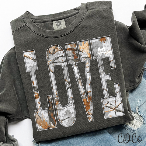 Love Gray Camo 6773 DTF
