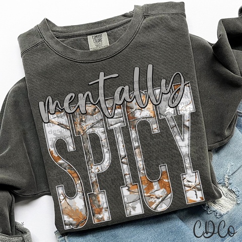 Mentally Spicy Gray Camo 6747 DTF