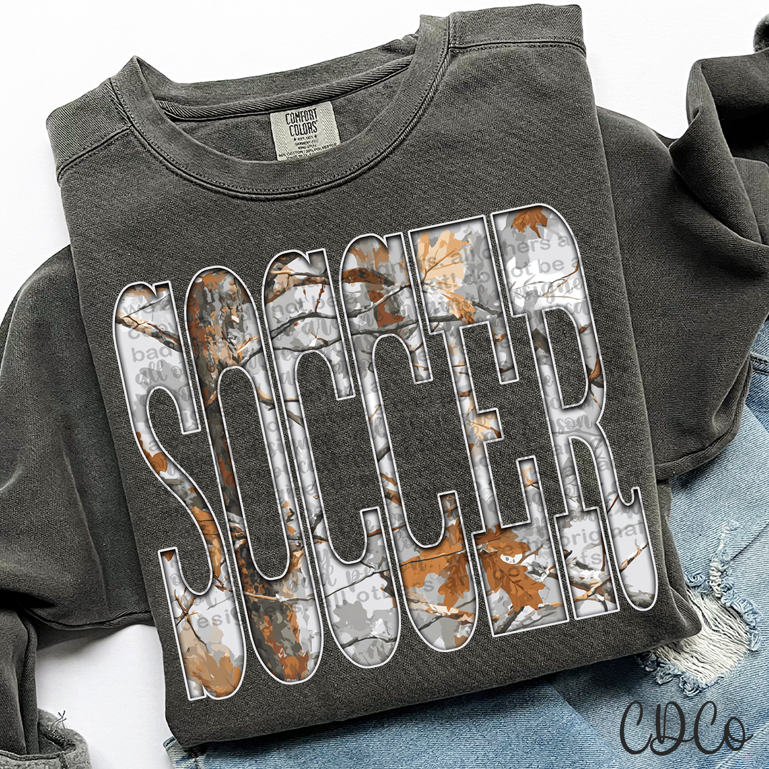 Soccer Gray Camo 6778 DTF