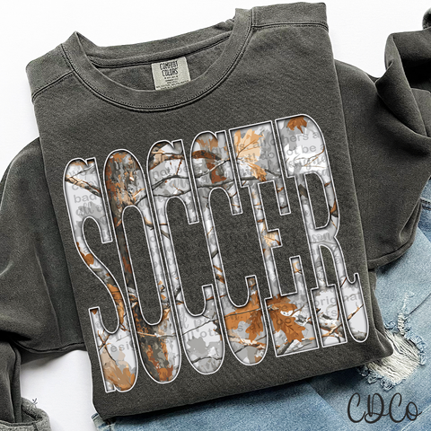 Soccer Gray Camo 6778 DTF