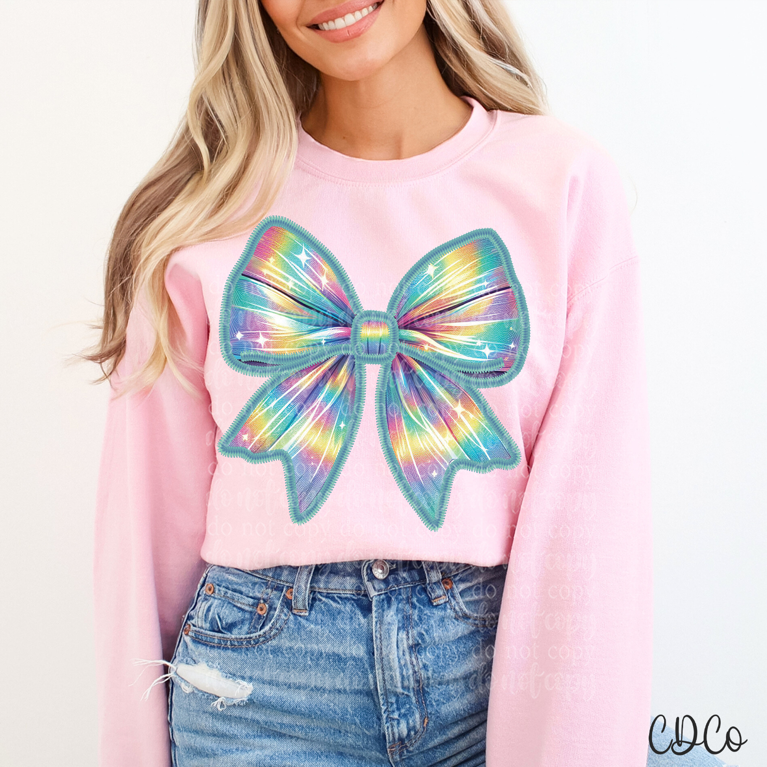 Iridescent Bow DTF