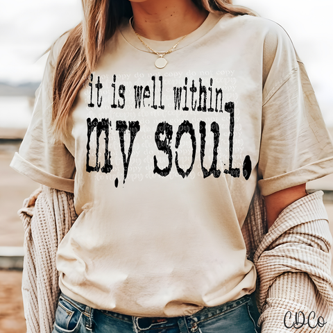 It Is Well Within My Soul Type 3916 DTF