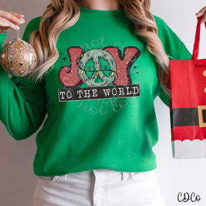 Joy to the World Wreath Peace DTF