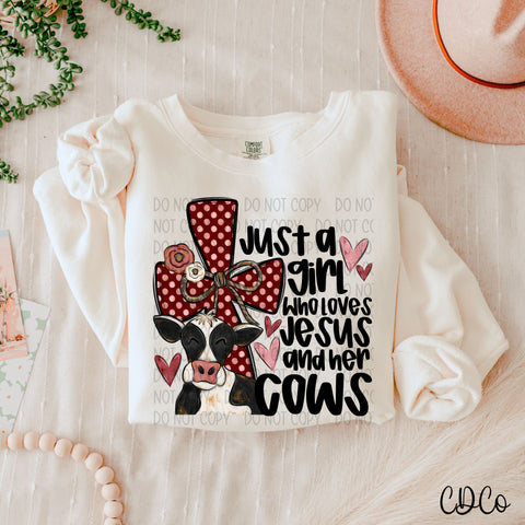 Just A Girl Who Loves God & Her Cows 4017 DTF
