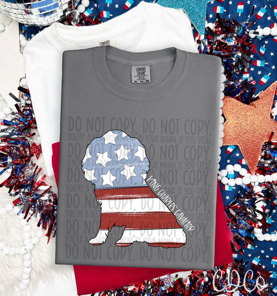 Patriotic Dog White Text 4 of 7 DTF
