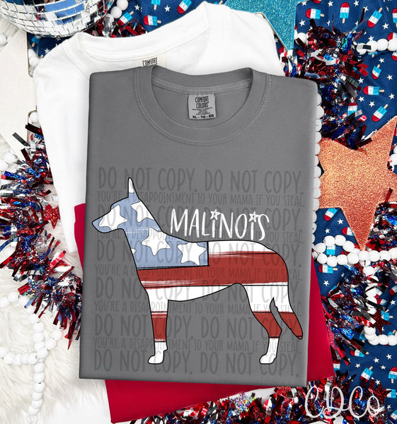 Patriotic Dog White Text 4 of 7 DTF