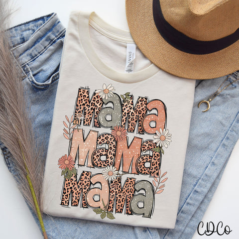 Mama Stack Leopard Floral 5109 DTF