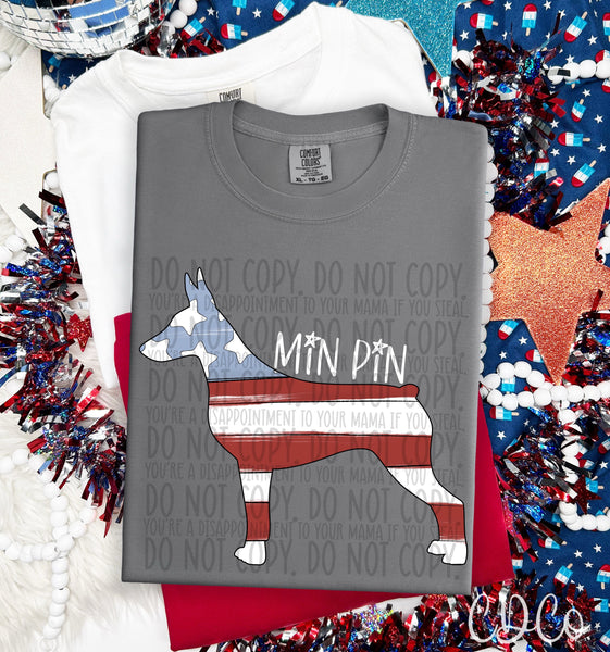 Patriotic Dog White Text 5 of 7 DTF
