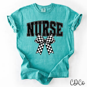 Nurse Checkered Bow 3727 DTF