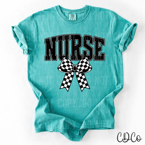 Nurse Checkered Bow 3727 DTF