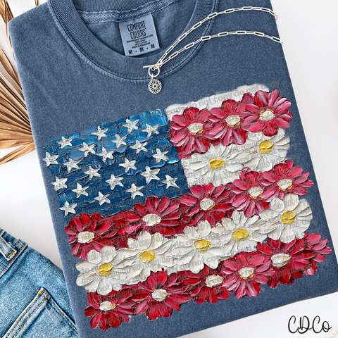 Painted Floral Flag 6132 DTF