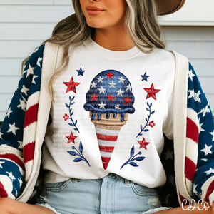 Patriotic Ice Cream Emb 6219 DTF