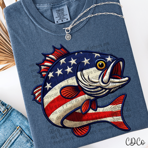 Patriotic Bass Fish 6221 DTF