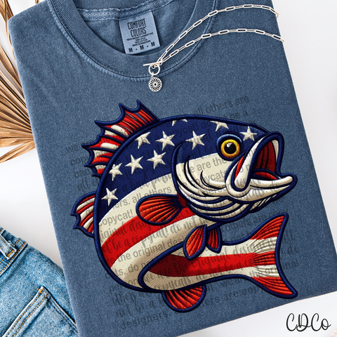 Patriotic Bass Fish 6221 DTF