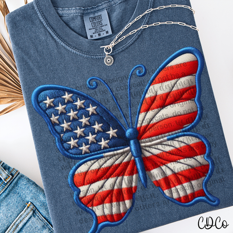 Patriotic Flag Butterfly 6214 DTF