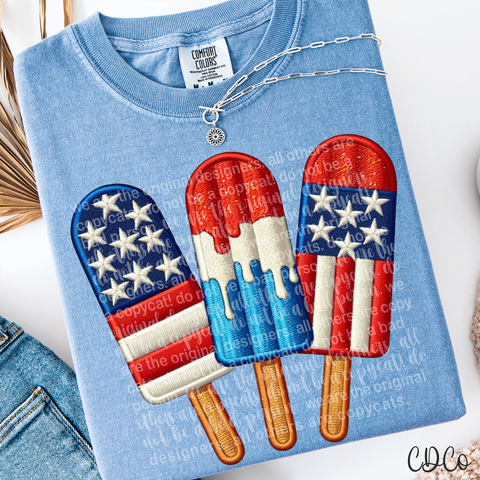 Patriotic Flag Ice Pop 6218 DTF