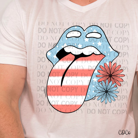 Patriotic Mouth DTF