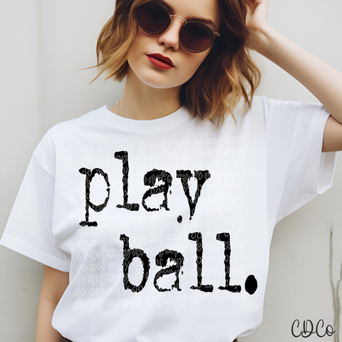 Play Ball Typography 3955 DTF